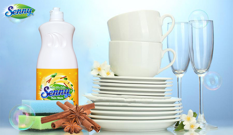 Nước rửa chén Senny Hương Quế đánh bay vết bẩn khử sạch mùi tanh bát đĩa