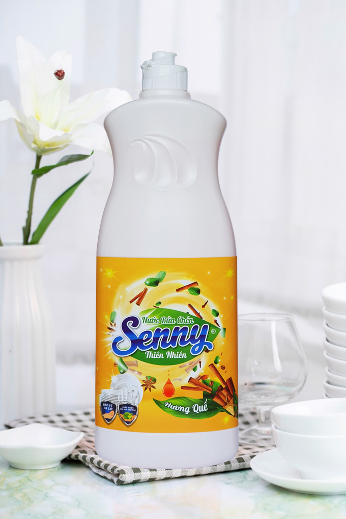 Nước rửa chén Senny Hương Quế đánh bay vết bẩn khử sạch mùi tanh bát đĩa