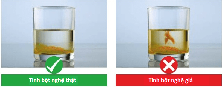cách phân biệt tinh bột nghệ thật giả