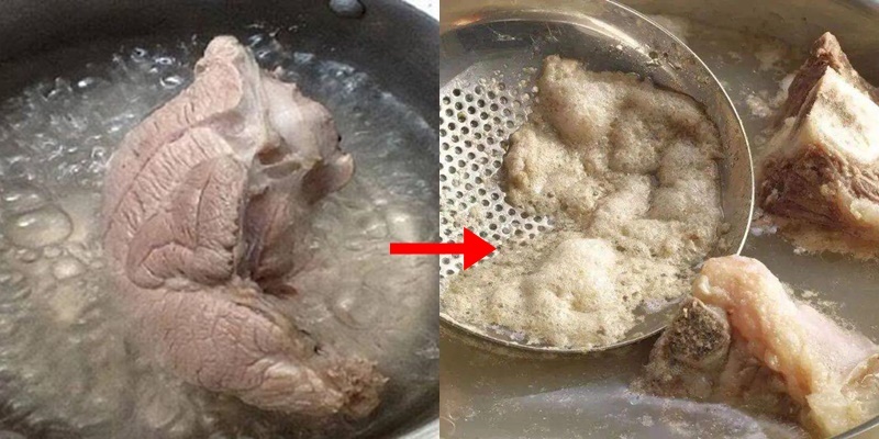 bọt khí khi hầm xương