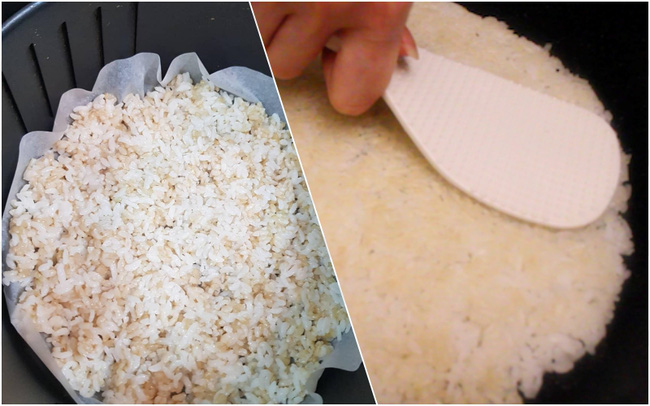 Cách làm cơm cháy mỡ hành bằng nồi chiên không dầu cực giòn ngon