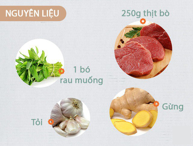 thị bò xào rau muống