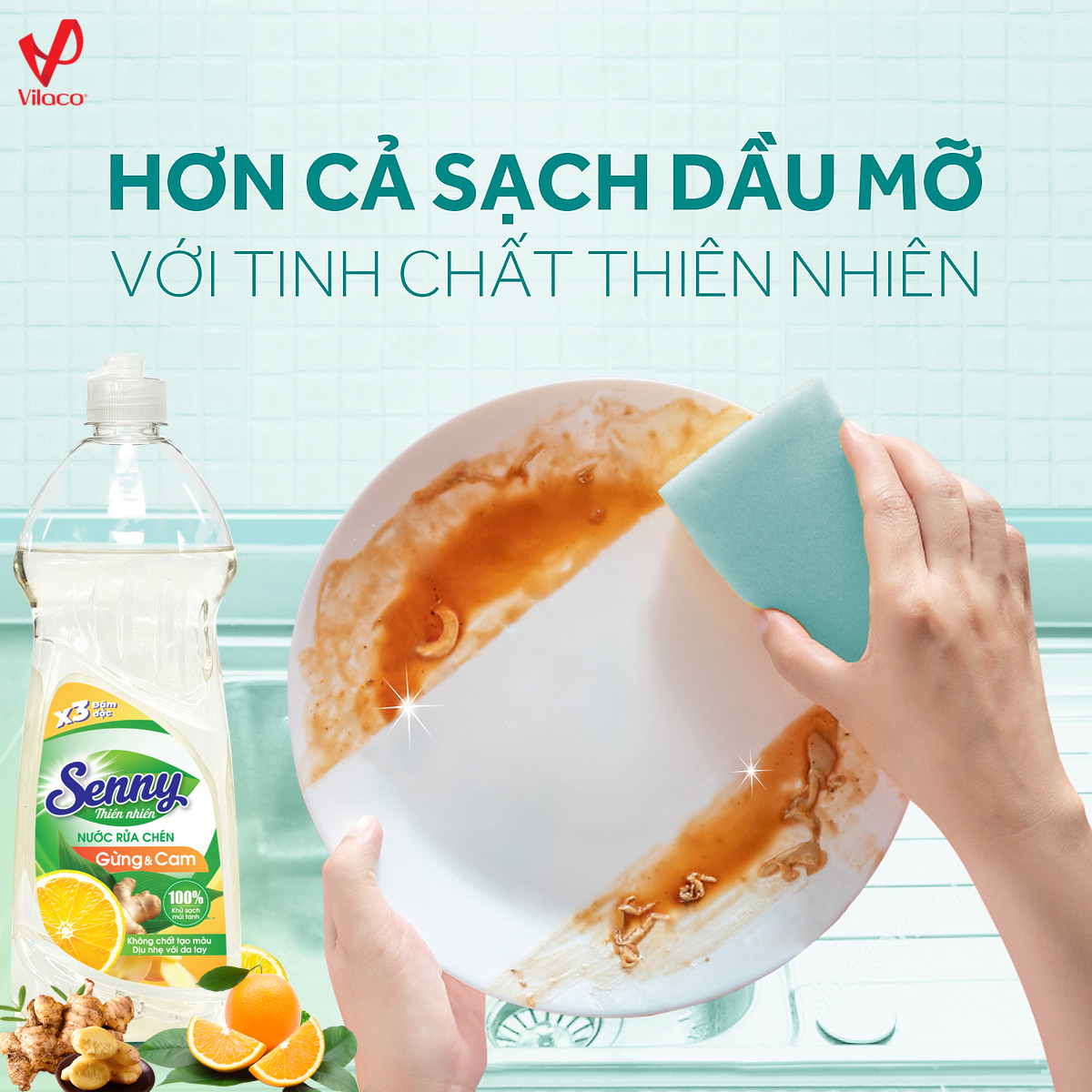 Nước rửa chén Senny gừng & cam