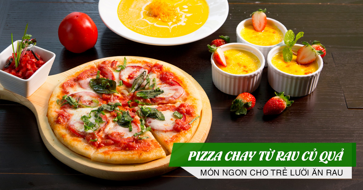 pizza chay từ rau củ quả
