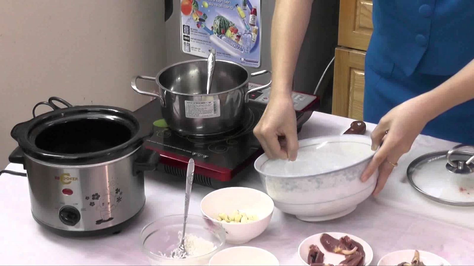 cháo tim heo hạt sen