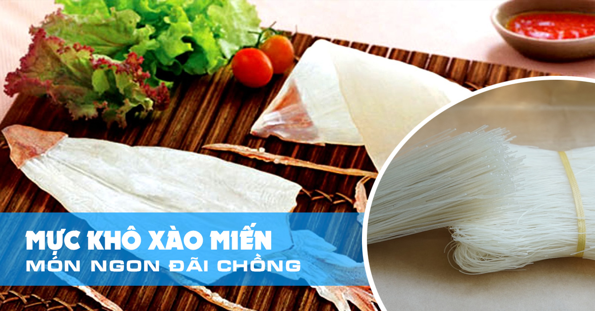 mực khô xào miến