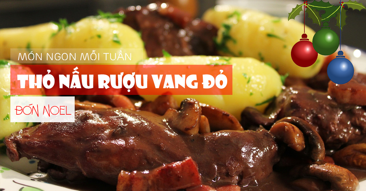 thỏ nấu rượu vang