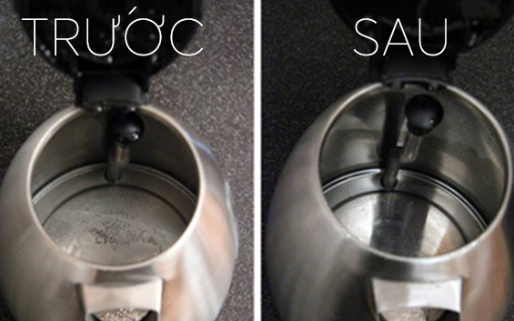 Bí kíp làm sạch vết cáu bẩn trong ấm đun nước siêu nhanh.