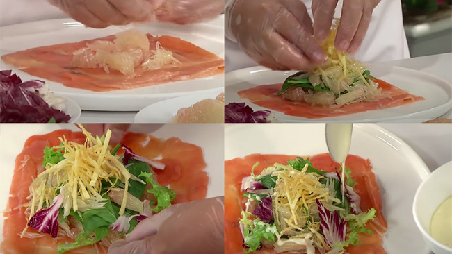 Da đẹp mê ly lại còn giảm cân với món Gỏi bưởi - cá hồi hun khói