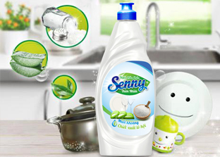 Nước rửa chén Senny giúp chén bát luôn sạch bong, thơm mát