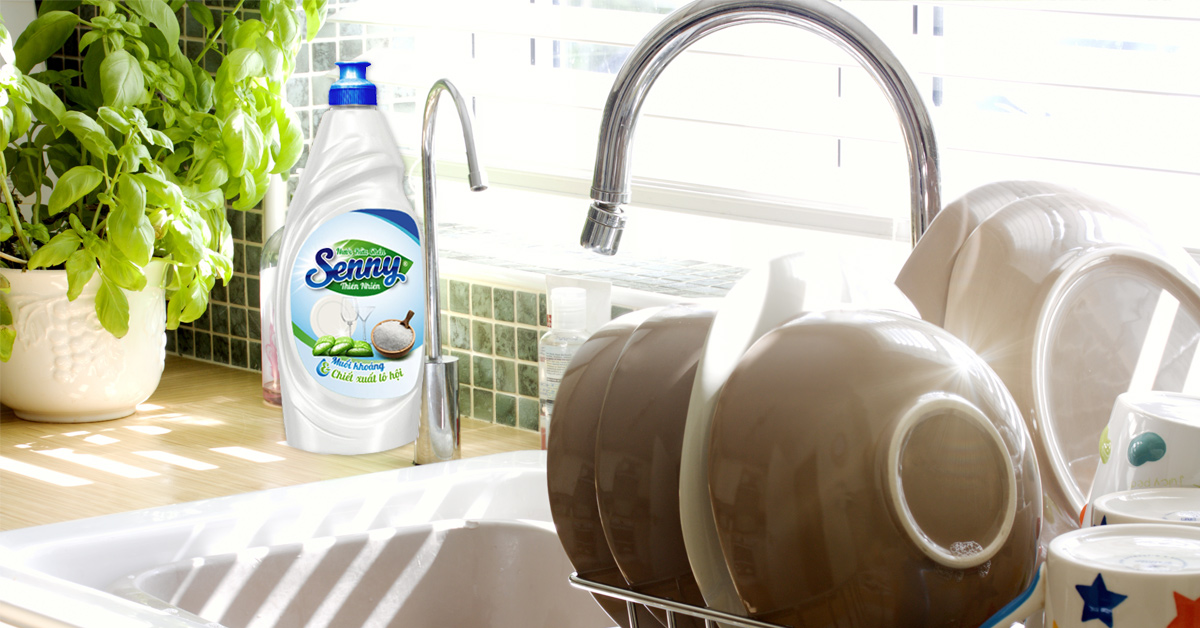 Bát sạch - ngon cơm với nước rửa chén Senny