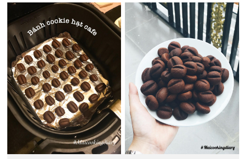 Độc đáo trổ tài làm bánh cookie hạt cà phê siêu nhanh bằng nồi chiên không dầu.