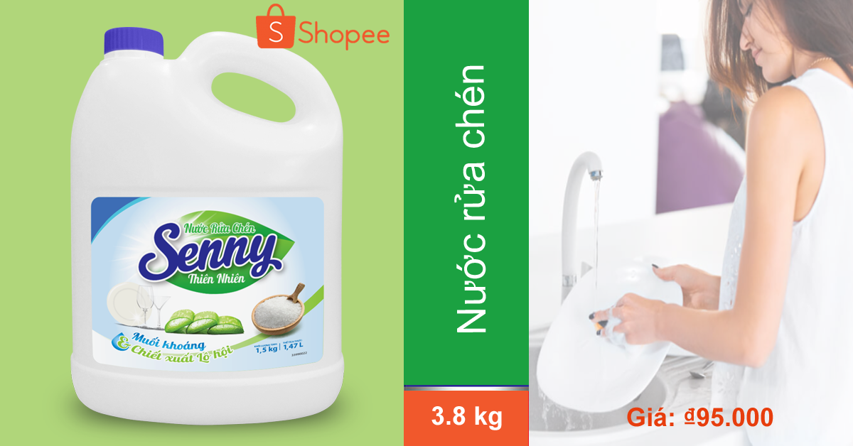 Nước rửa chén chiết xuất lô hội sạch cực nhanh, an toàn cho da