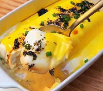 Chưa tới 5 phút có ngay món đậu hũ hấp phô mai, ngon lạ miệng