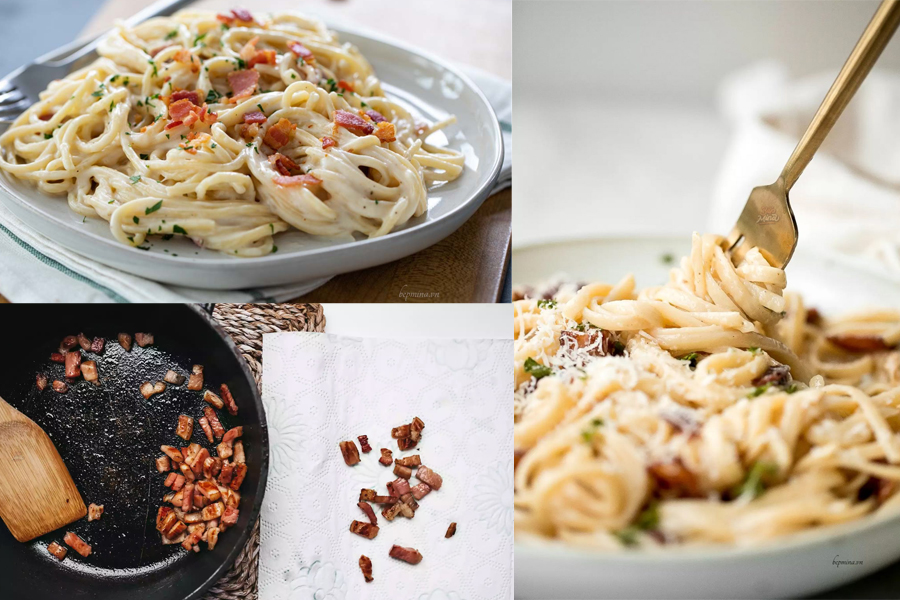Cuối tuần trổ tài cho cả nhà món Mì Ý sốt kem thịt xông khói độc đáo ngon mê ly
