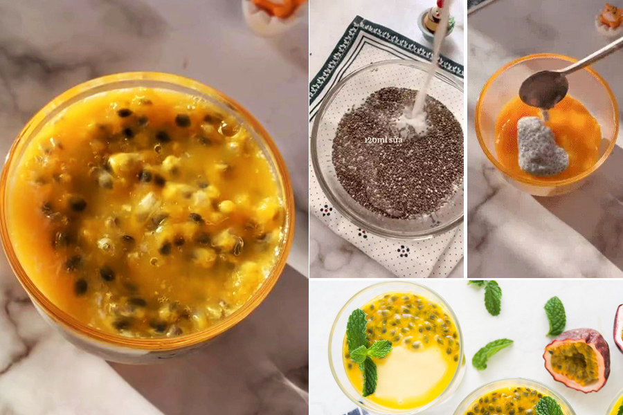 Pudding hạt chia chanh leo thơm ngon giúp giảm cân, sáng da