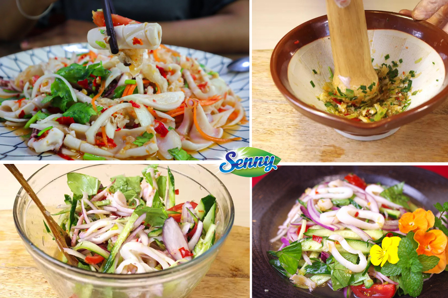 Mực trộn chua ngọt kiểu Thái cho bữa tối thêm lạ miệng