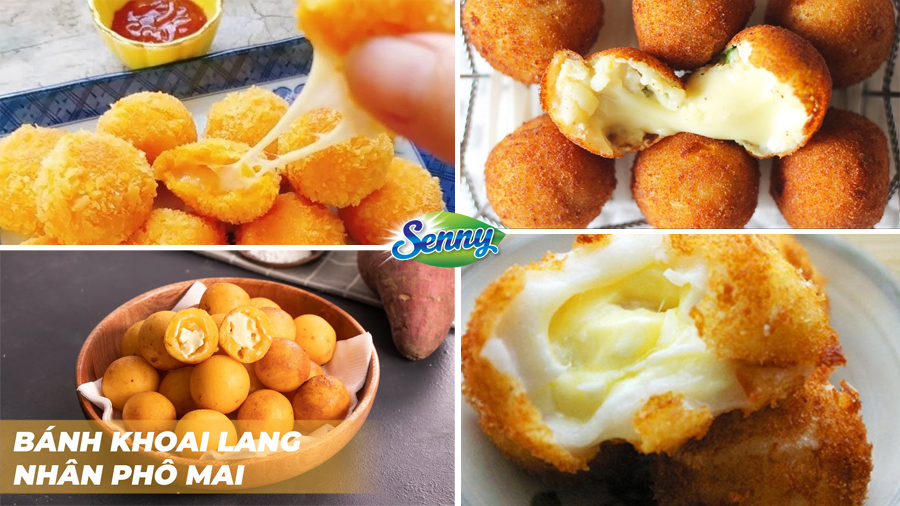 Bánh khoai lang nhân phô mai làm siêu đơn giản, bé thích mê