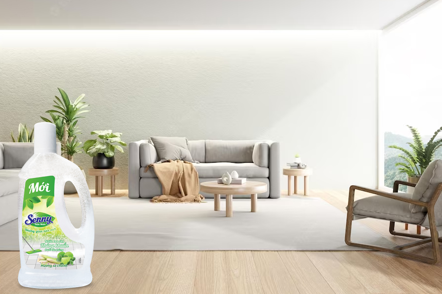 Nhà cửa sạch khuẩn đúng chuẩn an toàn với nước lau sàn Senny sả chanh