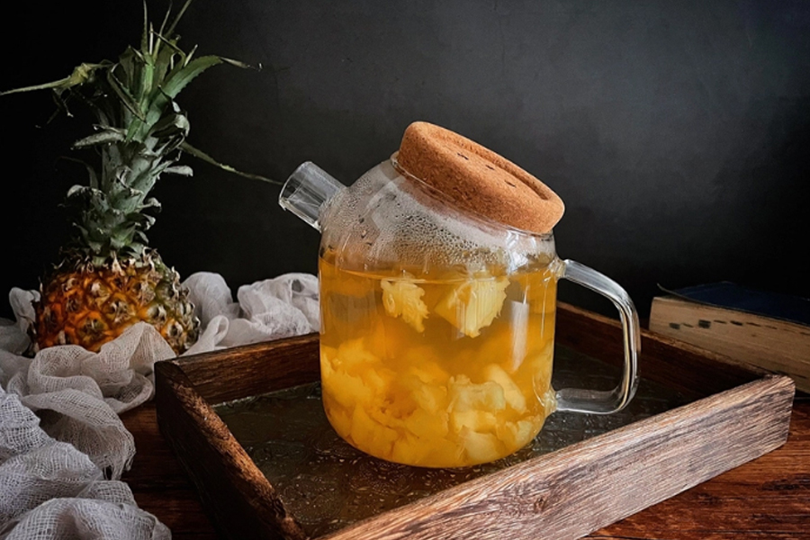 Pha trà dứa vàng thơm bùng vị uống mỗi ngày giúp thanh lọc cơ thể hiệu quả