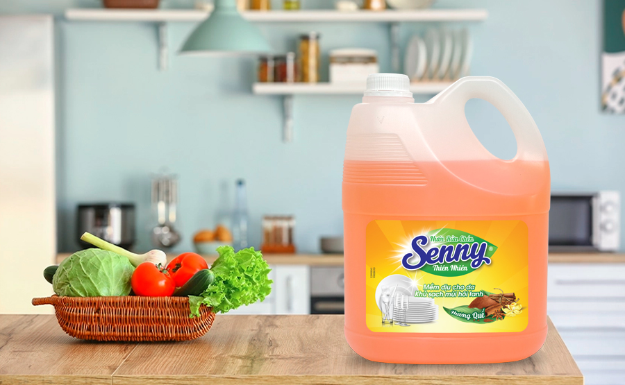 Nước rửa chén Senny hương quế: Sạch Bong Bát Đĩa, Thơm Lừng Nhà Bếp