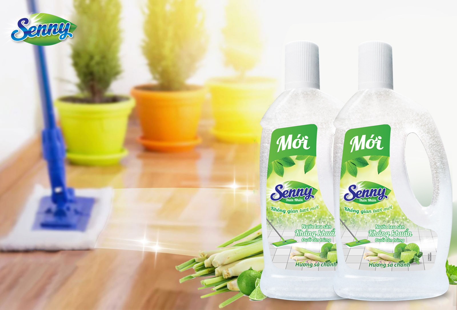 Nhà Thơm Mát Tự Nhiên Mỗi Ngày Với Nước Lau Sàn Senny Sả Chanh