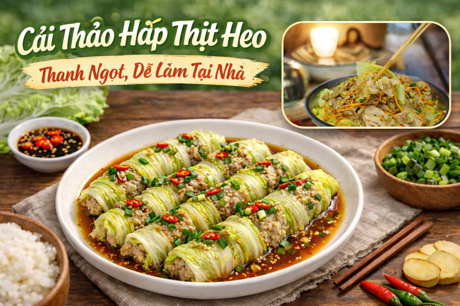Cải Thảo Hấp Thịt Heo Thanh Ngọt, Dễ Làm Tại Nhà