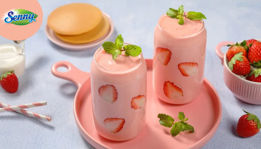 Học ngay cách làm smoothies trà sữa dâu tươi 2 trong 1, ngon tuyệt cú mèo